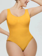 Scoop Neck Wide Strap Shaping Bodysuit - Q.B.Accessories