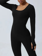 Twisted Backless Long Sleeve Jumpsuit - Q.B.Accessories