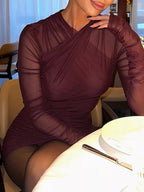 Ruched Bodycon Mini Dress - Q.B.Accessories