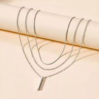 Three Layered bar pendant Necklace - Q.B.Accessories