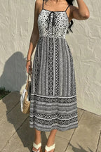 Tie - Front Square Neck Cami Dress - Q.B.Accessories