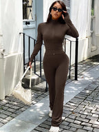 Zip Up Long Sleeve Outerwear and Pants Active Set - Q.B.Accessories