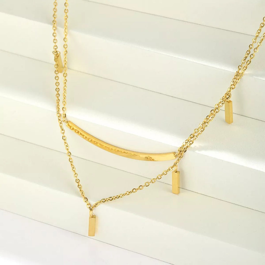 Double Layered Gold Necklace - Q.B.Accessories
