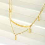 Double Layered Gold Necklace - Q.B.Accessories