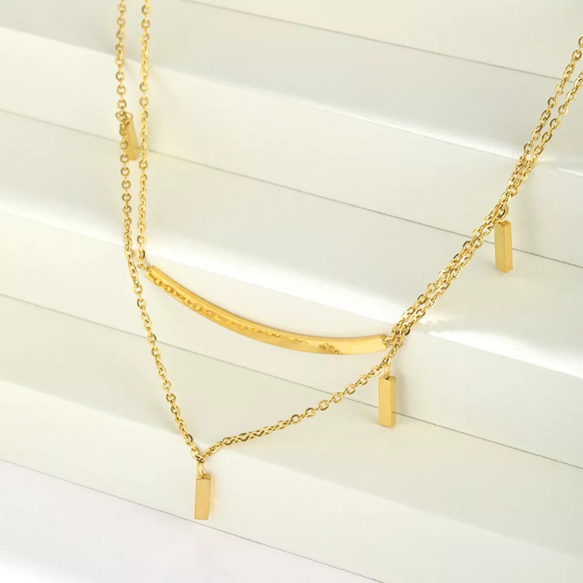 Double Layered Gold Necklace - Q.B.Accessories