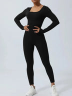 Twisted Backless Long Sleeve Jumpsuit - Q.B.Accessories