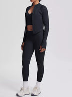 Three-Piece Zip-Up Activewear Set - Q.B.Accessories