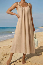 Tie - Shoulder Flowy Midi Dress - Q.B.Accessories