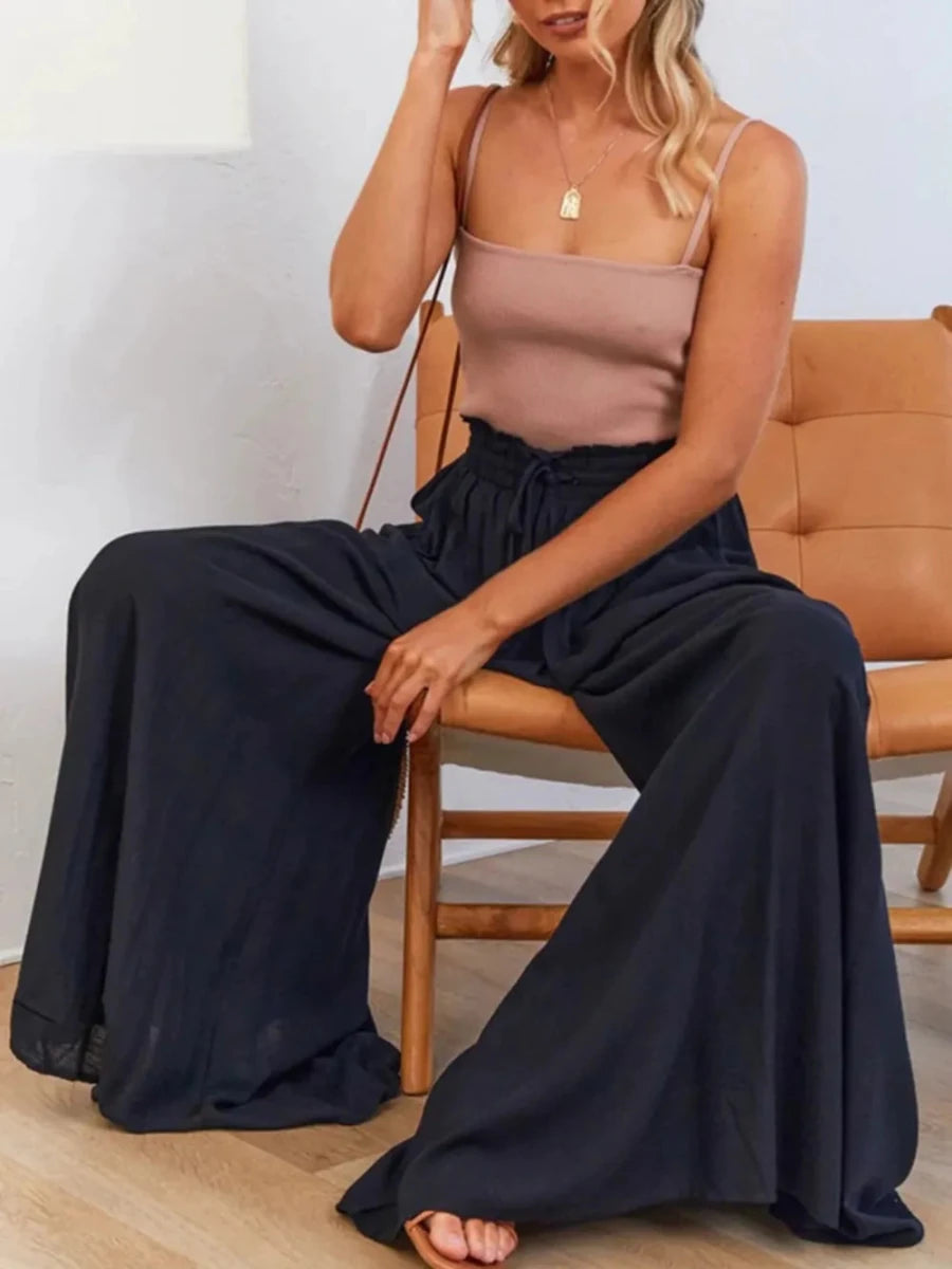 High Waist Wide Leg Pants - Q.B.Accessories