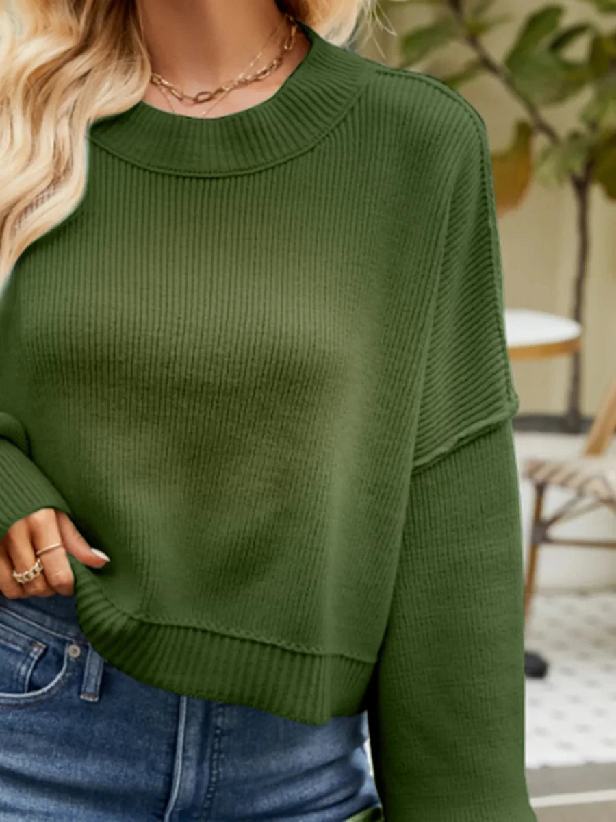 Women’s Lantern-Sleeve Knit Sweater - Q.B.Accessories