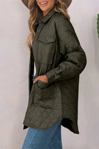 Women’s Snap-Down Collared Winter Coat - Q.B.Accessories
