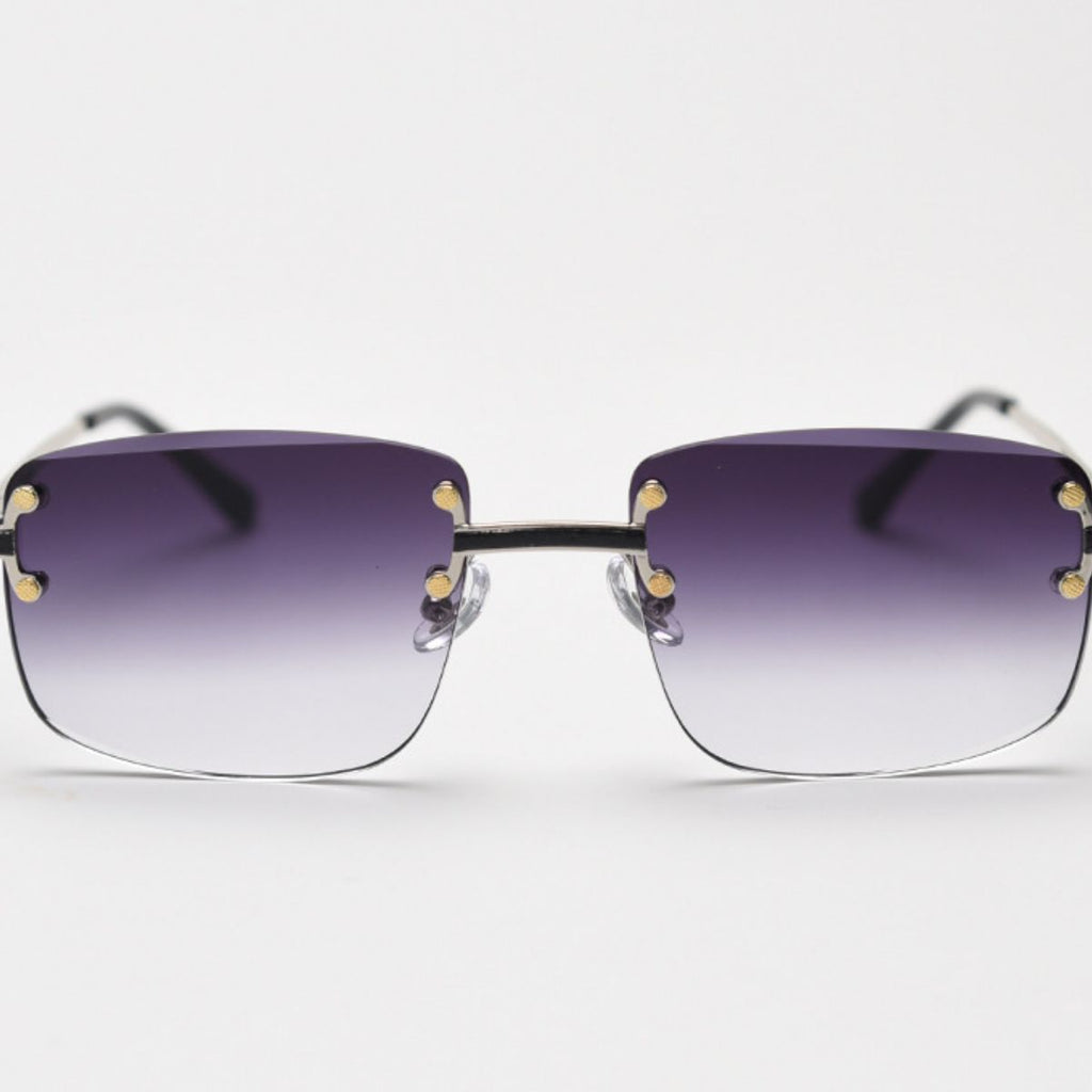Rimless Gradient Tinted Sunglasses - Q.B.Accessories