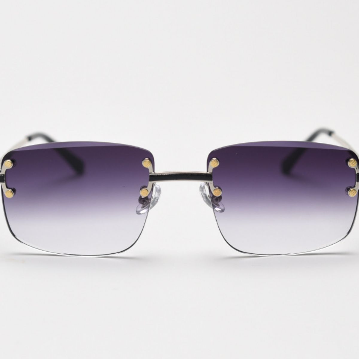 Rimless Gradient Tinted Sunglasses - Q.B.Accessories