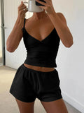 V - Neck Cami and Shorts Set - Q.B.Accessories