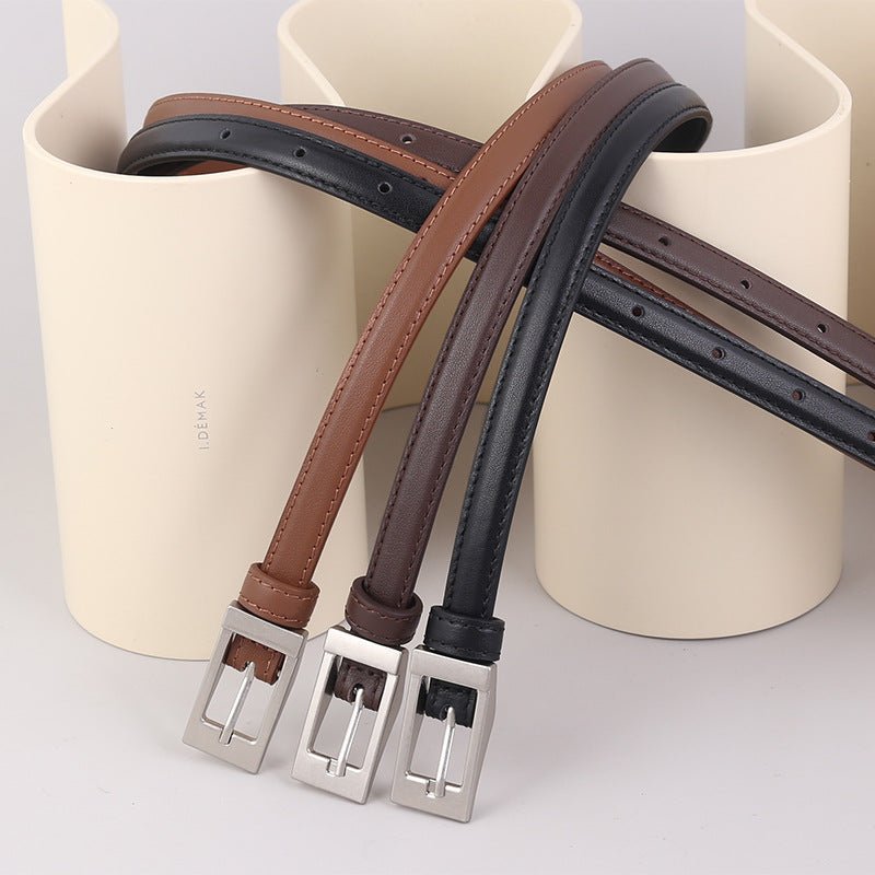 Metal Buckle Leather Belt - Q.B.Accessories