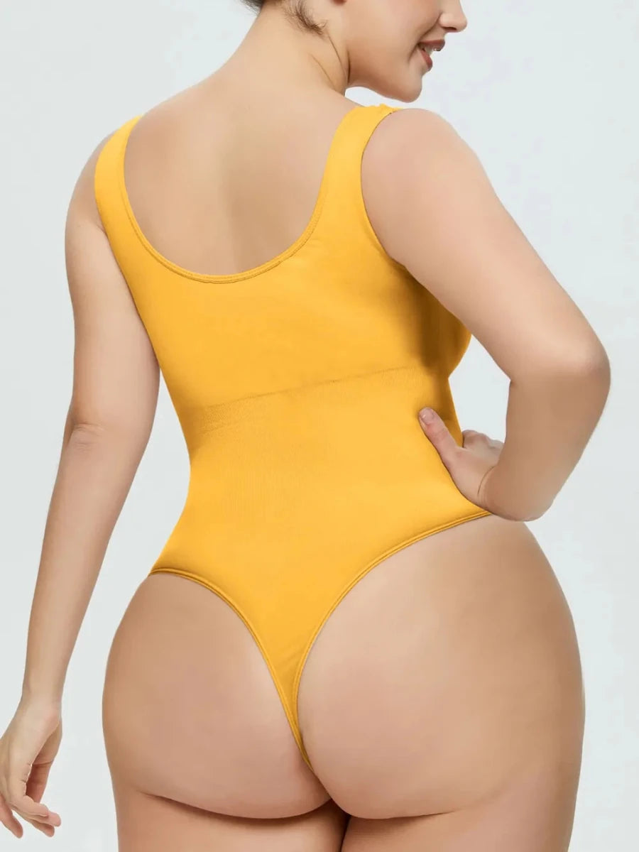 Scoop Neck Wide Strap Shaping Bodysuit - Q.B.Accessories