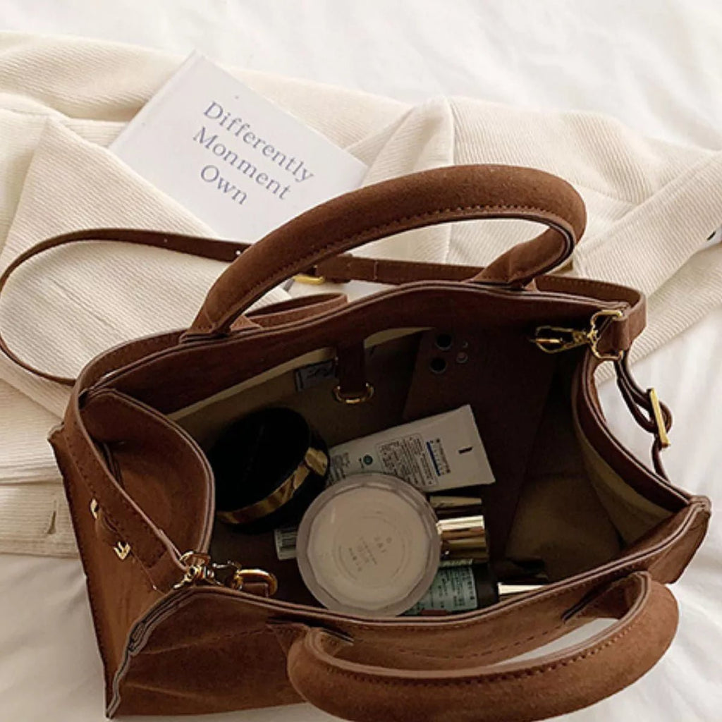 Large Suede Handbag - Q.B.Accessories