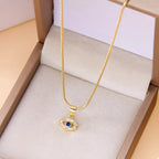 Gold Rhinestone Pendant Necklace - Q.B.Accessories
