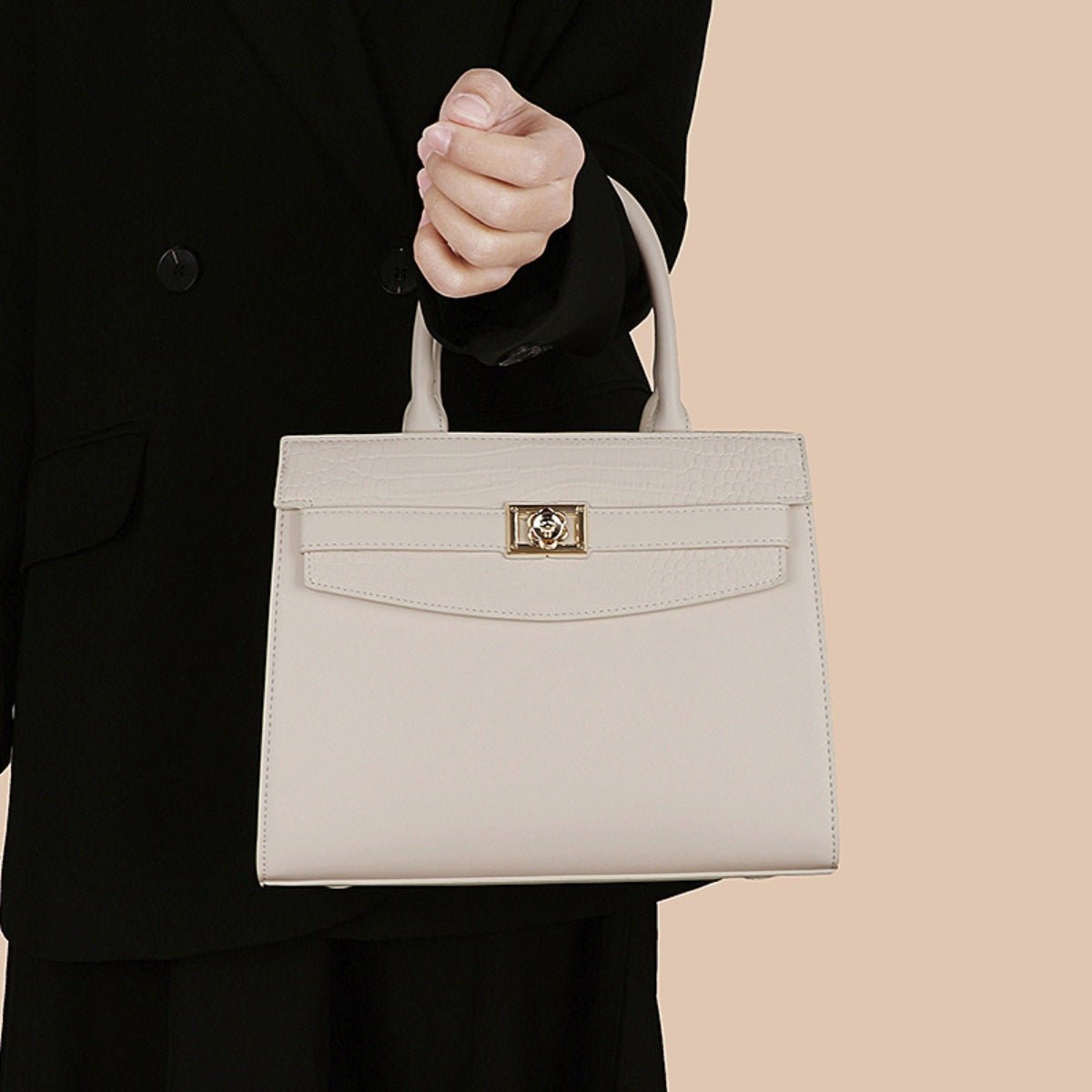 Top Handle Leather Handbag - Q.B.Accessories