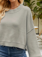 Women’s Lantern-Sleeve Knit Sweater - Q.B.Accessories