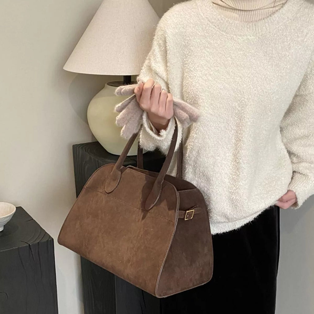 Large Suede Handbag - Q.B.Accessories