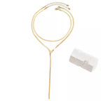 2 Piece 18K Gold-Plated Heart Necklace - Q.B.Accessories