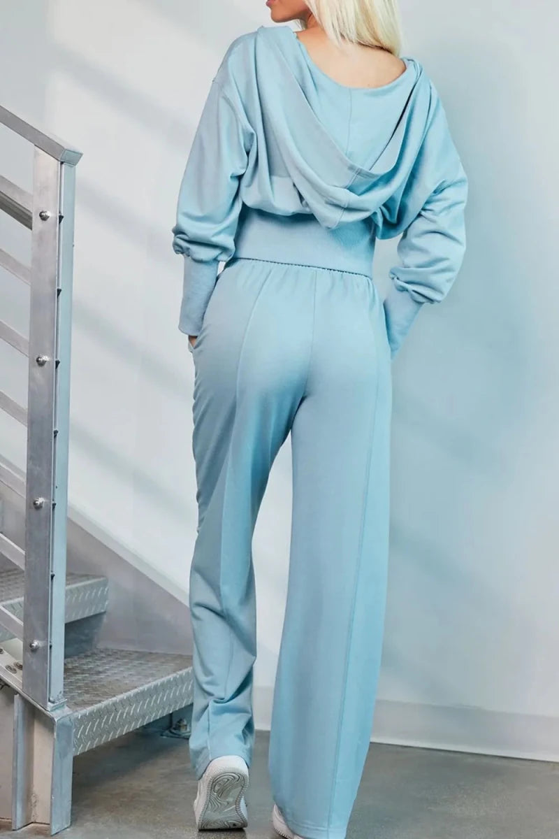 Zip - Up Hoodie and Pants Active Set - Q.B.Accessories