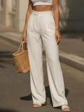 High - Waisted Wide - Leg Pants - Q.B.Accessories