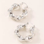 Textured Hoop Earrings - Q.B.Accessories