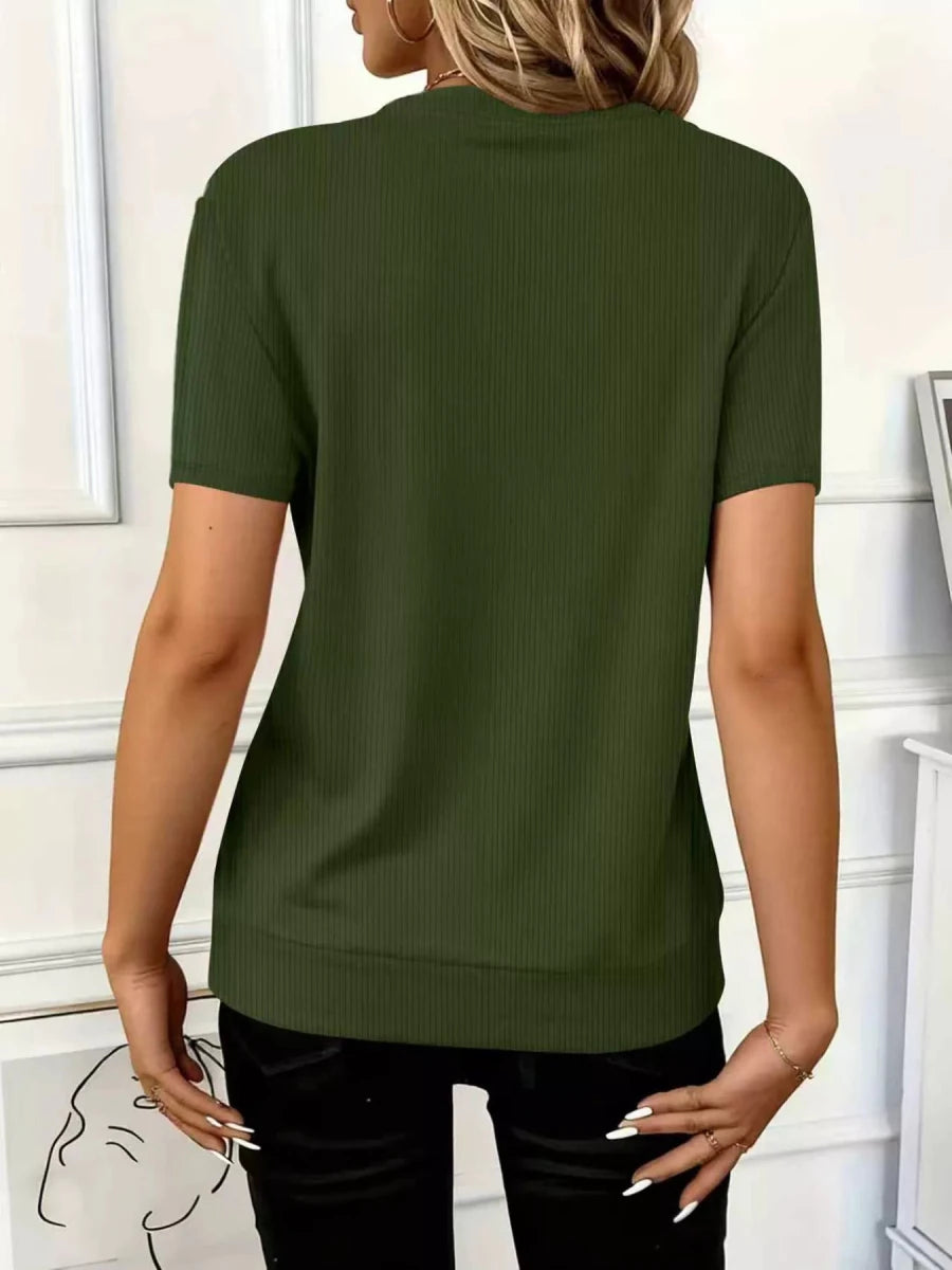 Half Zip Short Sleeve Top - Q.B.Accessories