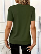 Half Zip Short Sleeve Top - Q.B.Accessories