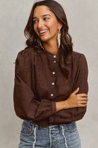 3D Floral Button - Up Blouse – Elegant Statement Piece | QBA - Q.B.Accessories
