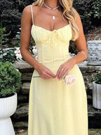 Tie Front Spaghetti Strap Maxi Dress - Q.B.Accessories