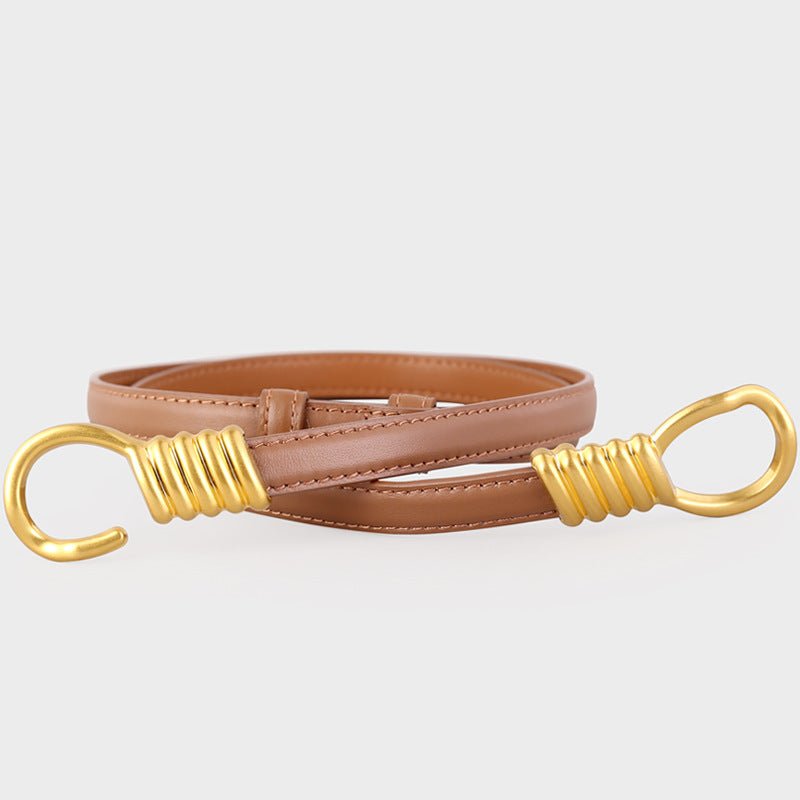 Hook Buckle Skinny Belt - Q.B.Accessories