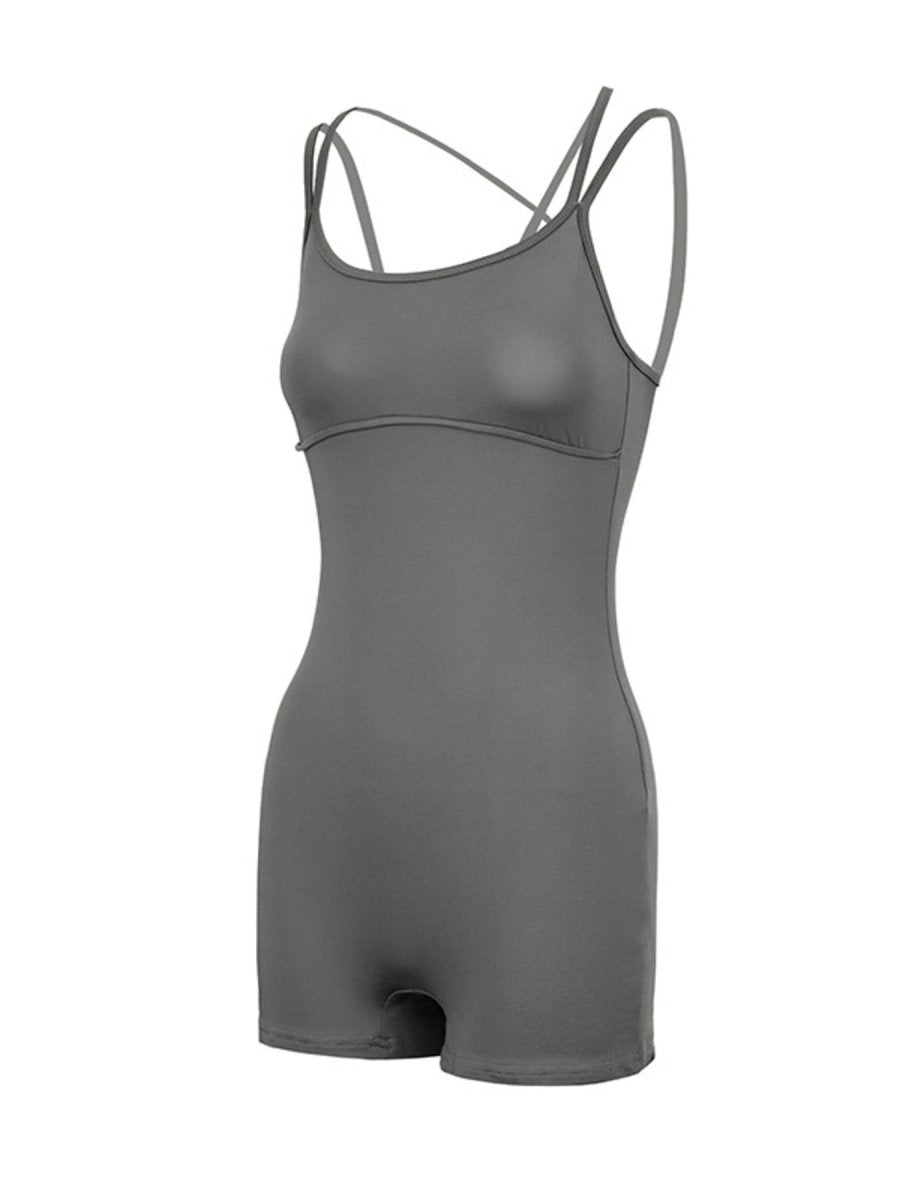 Double Spaghetti Strap Active Romper - Q.B.Accessories
