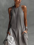 Two - Tone Sleeveless Maxi Dress - Q.B.Accessories