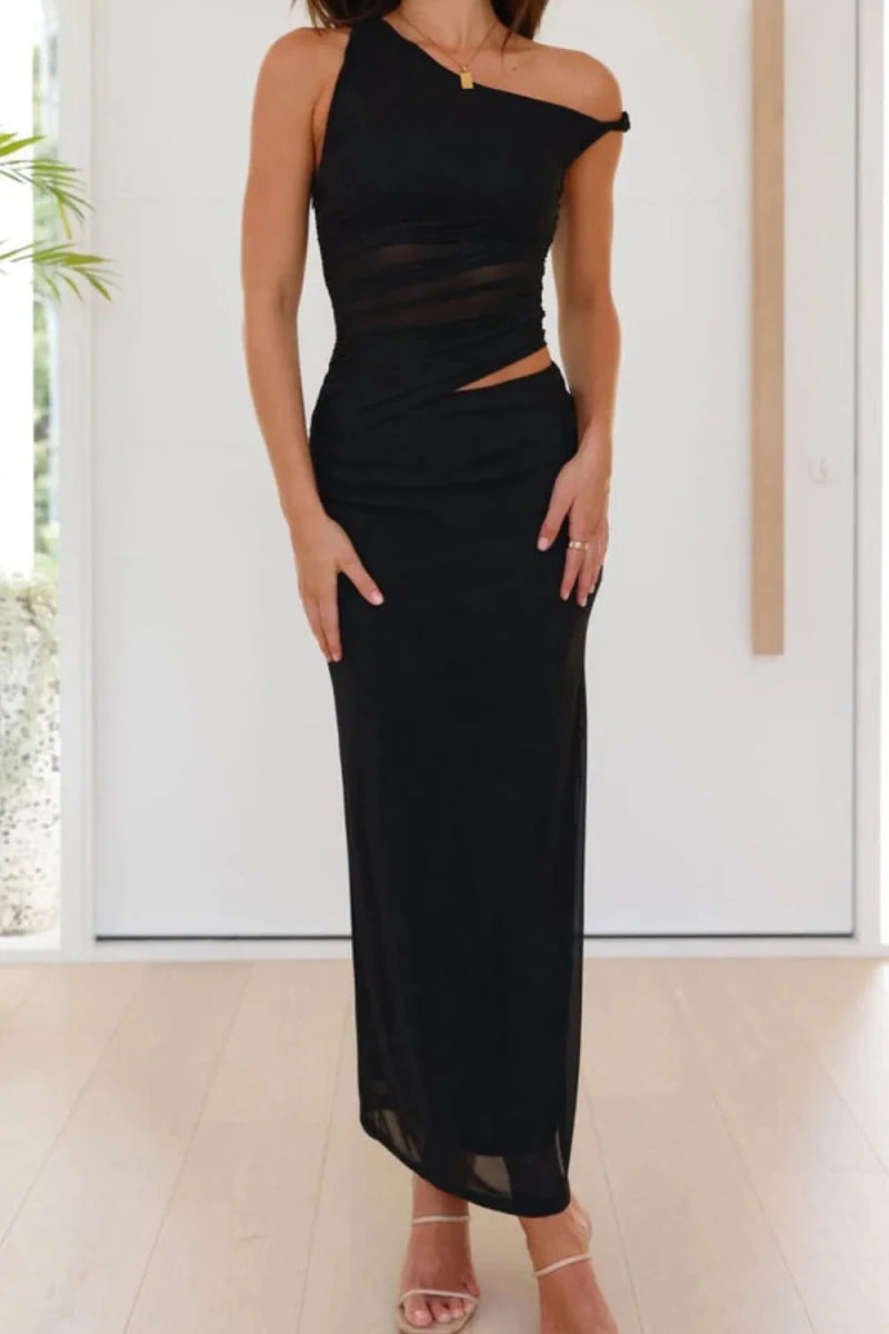Asymmetrical Cutout Sleeveless Dress - Q.B.Accessories