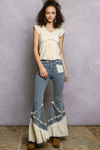 Lace Trim Textured Knit Top – Soft Feminine Style | QBA - Q.B.Accessories