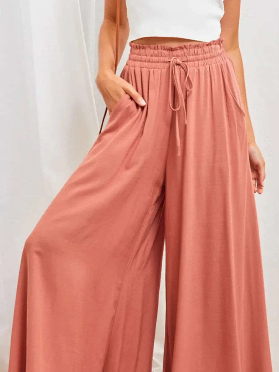 High Waist Wide Leg Pants - Q.B.Accessories