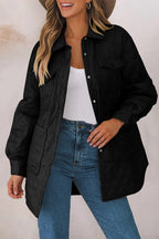 Women’s Snap-Down Collared Winter Coat - Q.B.Accessories