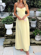Tie Front Spaghetti Strap Maxi Dress - Q.B.Accessories
