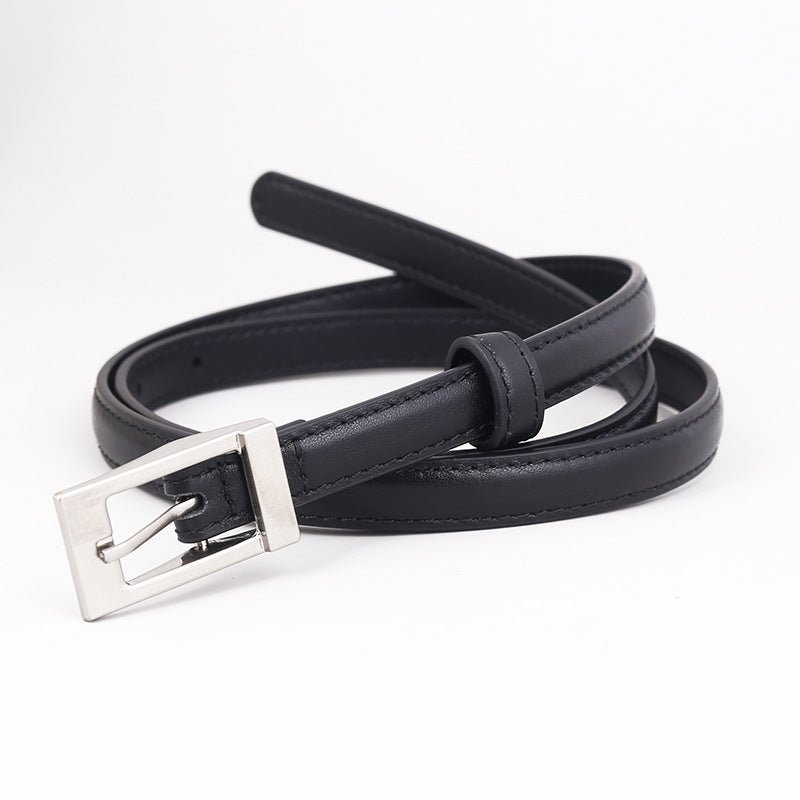 Metal Buckle Leather Belt - Q.B.Accessories